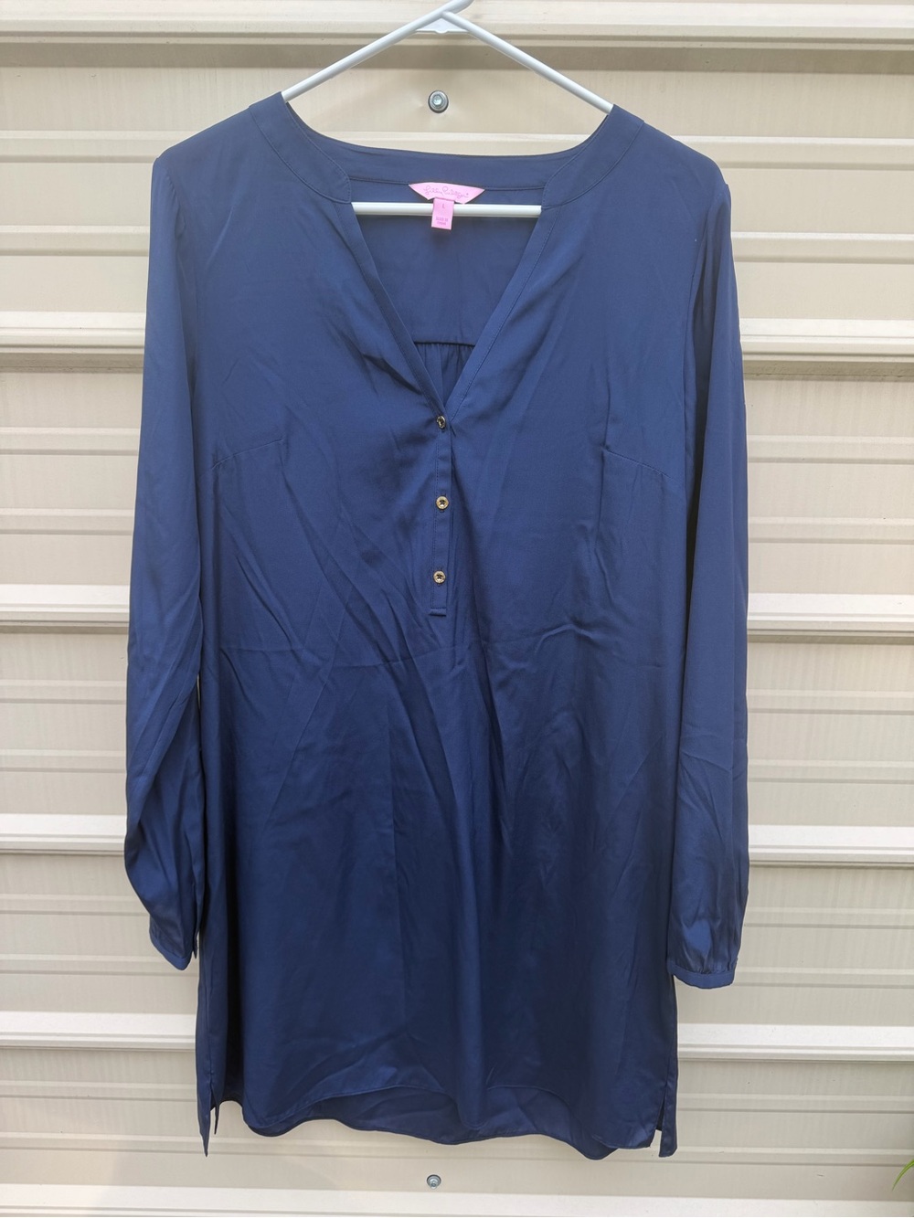 Lilly Pulitzer Navy V-Neck Long Sleeve Tunic